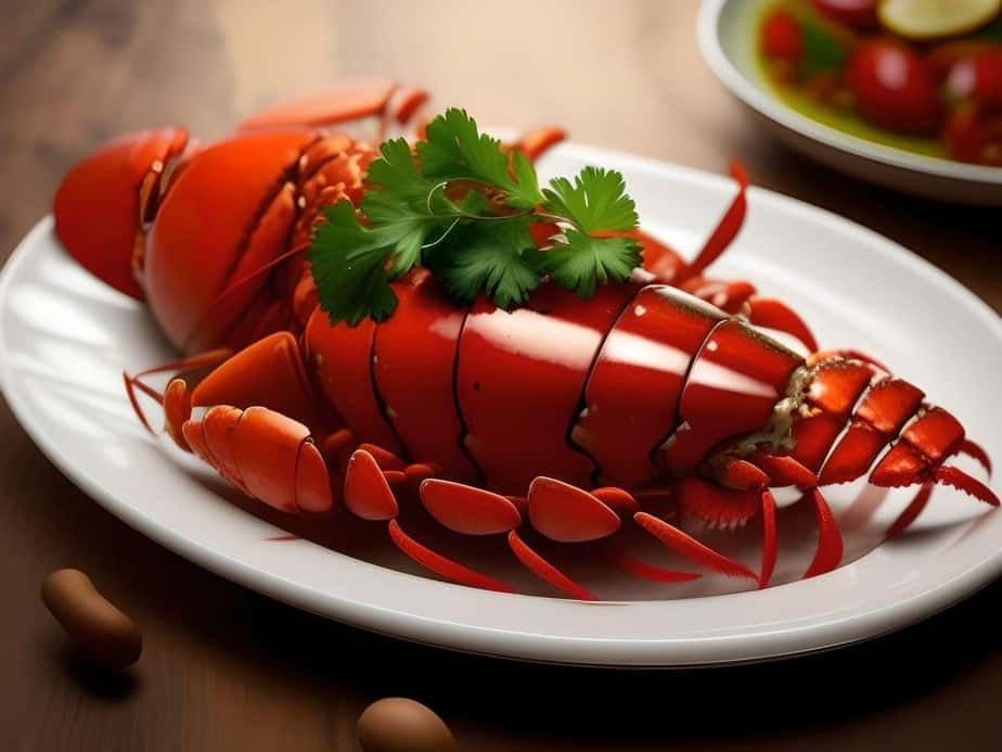 real lobster on a plate